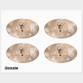 Elegant 28th Linen Wedding Jubileum Ovale Sticker (Vel)