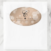 Elegant 28th Linen Wedding Jubileum Ovale Sticker (Tas)