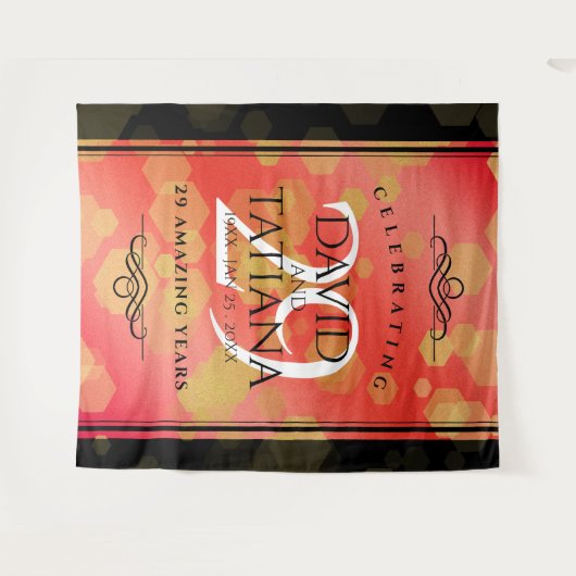 Elegant 29e Granaat Huwelijksjubileum Wandkleed (Voorkant (horizontaal))