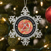 Elegant 29th Garnet Wedding Anniversary Tin Sneeuwvlok Ornament