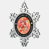 Elegant 29th Garnet Wedding Anniversary Tin Sneeuwvlok Ornament (Rechts)