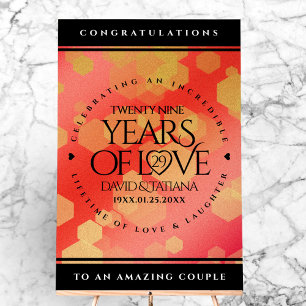 Elegant 29th Garnet Wedding Jubileum Acryl Bord