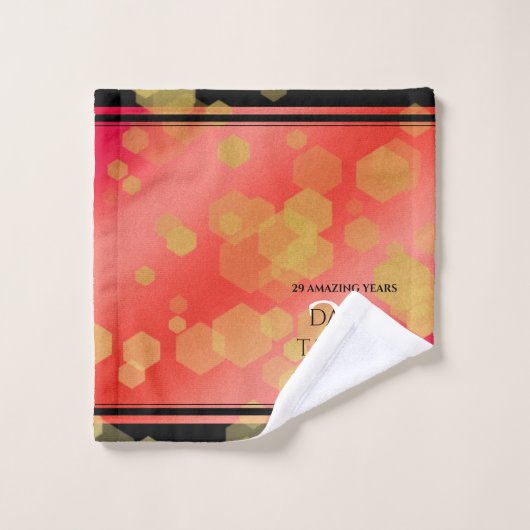 Elegant 29th Garnet Wedding Jubileum Bad Handdoek (Wasdoekje)