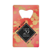 Elegant 29th Garnet Wedding Jubileum Creditkaart Flessenopener (Voorkant)