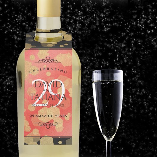 Elegant 29th Garnet Wedding Jubileum Flessenhanger