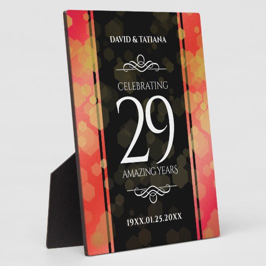 Elegant 29th Garnet Wedding Jubileum Fotoplaat (Zijkant)