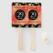 Elegant 29th Garnet Wedding Jubileum Handwaaier (Voorkant en achterkant)