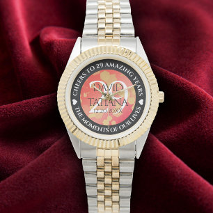 Elegant 29th Garnet Wedding Jubileum Horloge