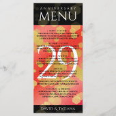 Elegant 29th Garnet Wedding Jubileum Menu (Voorkant)