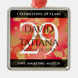 Elegant 29th Garnet Wedding Jubileum Metalen Ornament