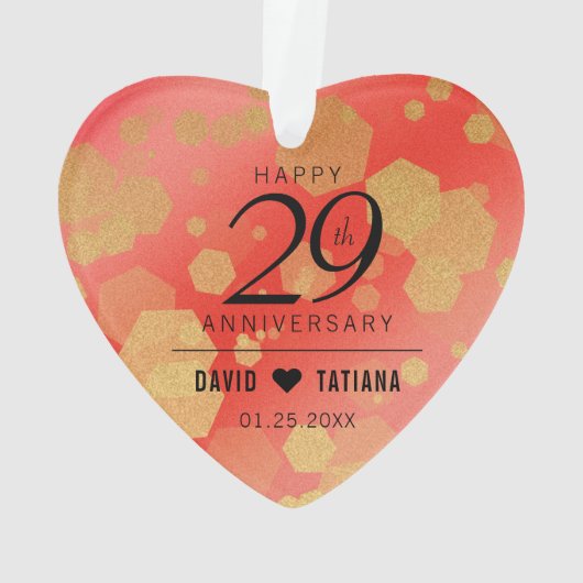 Elegant 29th Garnet Wedding Jubileum Ornament (achterkant)