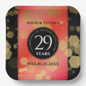 Elegant 29th Garnet Wedding Jubileum Papieren Bordje (Voorkant)