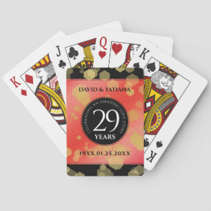 Elegant 29th Garnet Wedding Jubileum Pokerkaarten