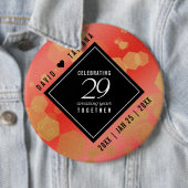 Elegant 29th Garnet Wedding Jubileum Ronde Button 6,0 Cm (In situ)