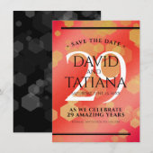 Elegant 29th Garnet Wedding Jubileum Save The Date (Voorkant / Achterkant)