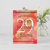 Elegant 29th Garnet Wedding Jubileum Save The Date (Staand voorkant)