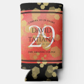 Elegant 29th Garnet Wedding Jubileum Seltzer Blikjeskoeler (Achterkant)