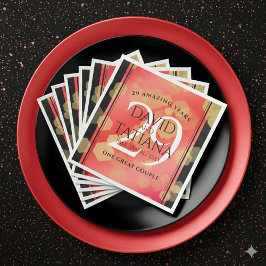 Elegant 29th Garnet Wedding Jubileum Servet