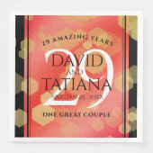 Elegant 29th Garnet Wedding Jubileum Servet (Voorkant)