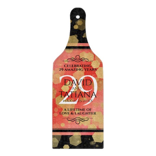 Elegant 29th Garnet Wedding Jubileum Snijplank (Voorkant)