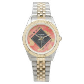 Elegant 29th Garnet Wedding Jubileum Watch Horloge (Voorkant)