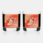 Elegant 29th Garnet Wedding Jubileum Whisky Glas (Achterkant)