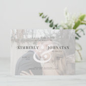 Elegant 2 aangepaste foto's bedekken de moderne br save the date (Staand voorkant)