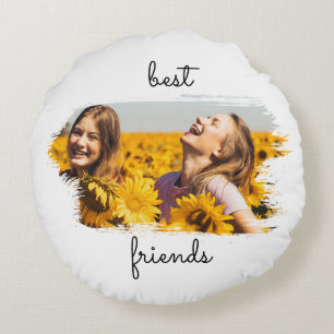 Elegant 2 BFF Beste vrienden voor altijd Rond Kussen