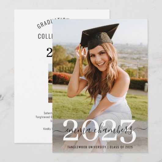 Elegant 2 de Partij van de Graduatie van de Bekled Kaart (Voorkant / Achterkant)