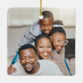 Elegant 2 foto 2-zijdige familiefoto goud Bourgond Keramisch Ornament (Achterkant)