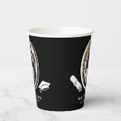 Elegant 2-foto Afstuderen Diploma Pet Zwart Wit Papieren Bekers (Links)