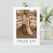 Elegant 2 foto bruiloft bedankkaart (Staand voorkant)