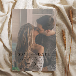 Elegant 2 foto bruiloft website QR code Save The Date