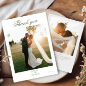 Elegant 2 Foto Dank u Trouwkaart Bedankkaart