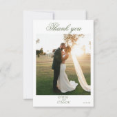 Elegant 2 Foto Dank u Trouwkaart Bedankkaart (Voorkant)
