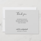 Elegant 2 foto Grijs Bedankt Weddenschap Notitiekaartje (Achterkant)
