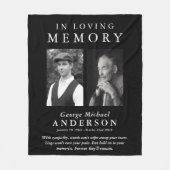 Elegant 2 foto 'in liefdevolle herinnering' eerbet fleece deken (Voorkant)