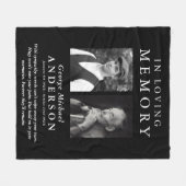 Elegant 2 foto 'in liefdevolle herinnering' eerbet fleece deken (Voorkant (Horizontaal))