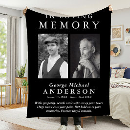 Elegant 2 foto 'in liefdevolle herinnering' eerbet fleece deken