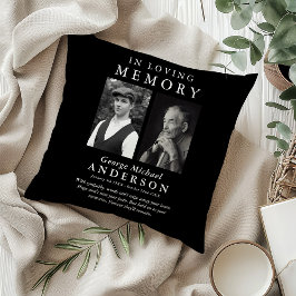 Elegant 2 foto 'in liefdevolle herinnering' eerbet kussen