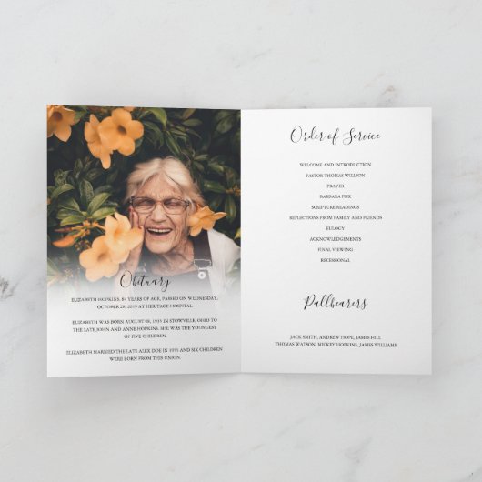 Elegant 2 Foto in Loating Memory Funeral Program Programma (Binnen)