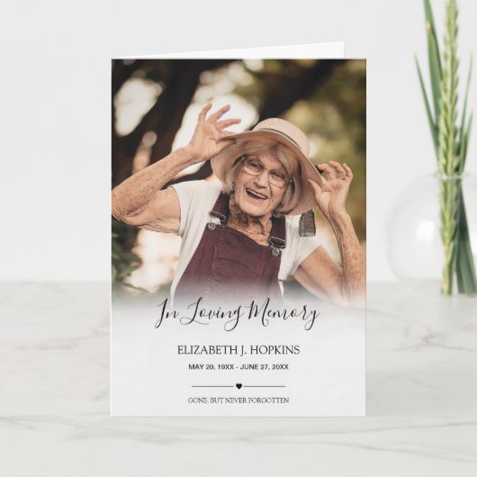 Elegant 2 Foto in Loating Memory Funeral Program Programma (Voorkant)