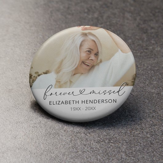 Elegant 2 Foto Memorial Funeral Ronde Button 5,7 Cm