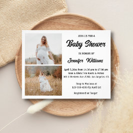 elegant 2 foto ' s collage baby shower uitnodiging flyer