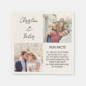 Elegant 2 Foto Simple Couple Facts Weddenschap Servet (Voorkant)