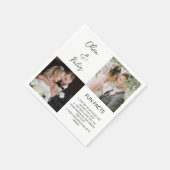 Elegant 2 Foto Simple Couple Facts Weddenschap Servet (Hoek)