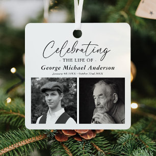 Elegant 2 foto 'Viering van het leven' Tribute Metalen Ornament