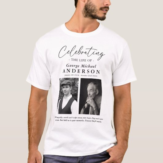 Elegant 2 foto 'Viering van het leven' Tribute T-shirt (Voorkant)