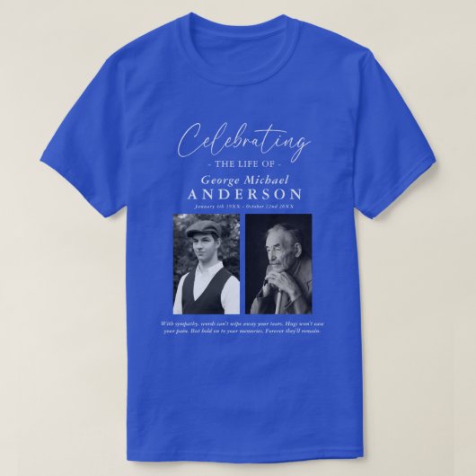 Elegant 2 foto 'Viering van het leven' Tribute T-shirt (Design voorkant)