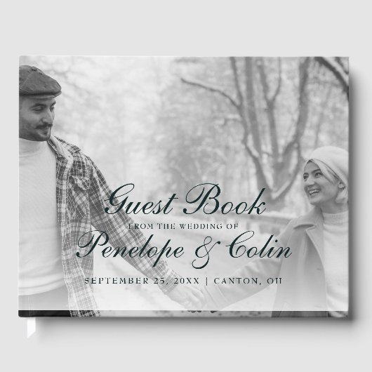 Elegant 2 Fotobibliotheek Boek Bruiloft Gastenboek (Voorkant)